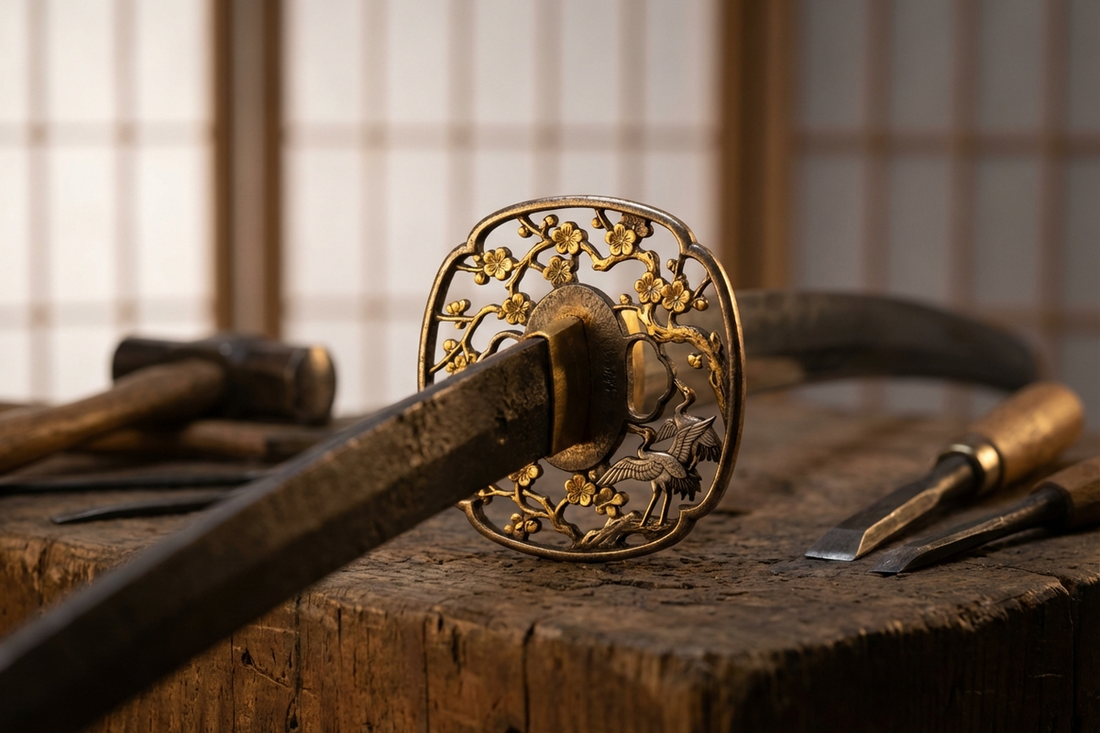 Tsuba guardia per katana giapponese