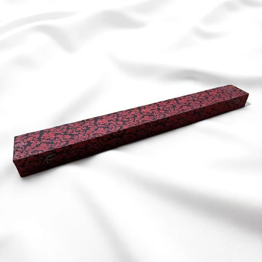 Scatola Regalo per Katana in Broccato Rosso – Motivi Floreali Neri