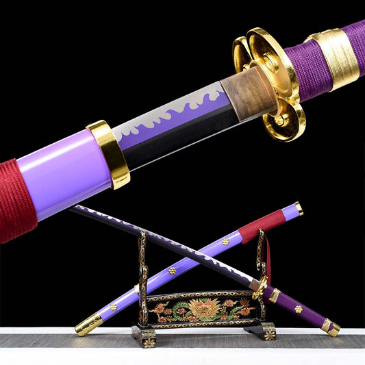 Katana Enma con fodero saya viola da One Piece, la leggendaria spada di Zoro